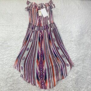 NWT Ramy Brook Dress Womens Medium Poco‎ Mandee Off Shoulder Silk Midi MSRP $425